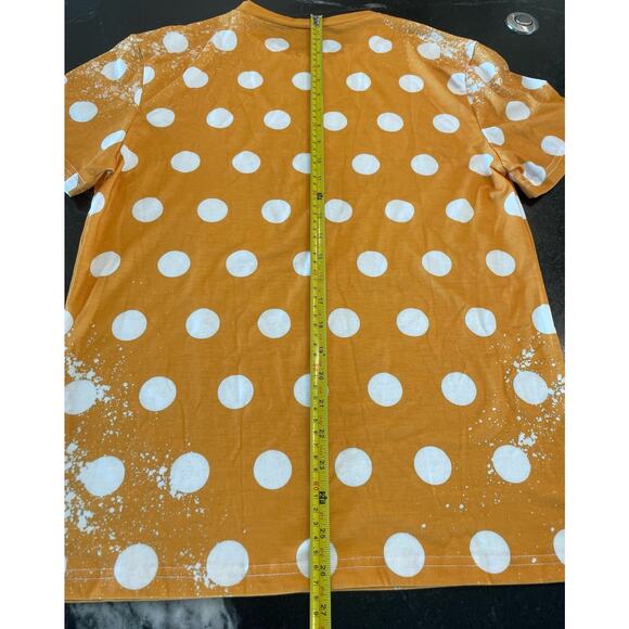 Chicken Humor t-shirt yellow and whiet polka dot  Medium - Picture 9 of 9